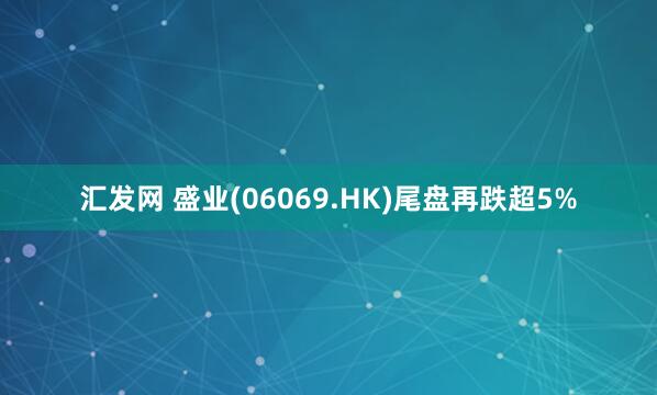 汇发网 盛业(06069.HK)尾盘再跌超5%